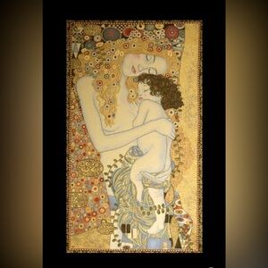3 Ages Tapestry Wall Hanging - 25” x 49”XL  Gold - By Klimt Gustav